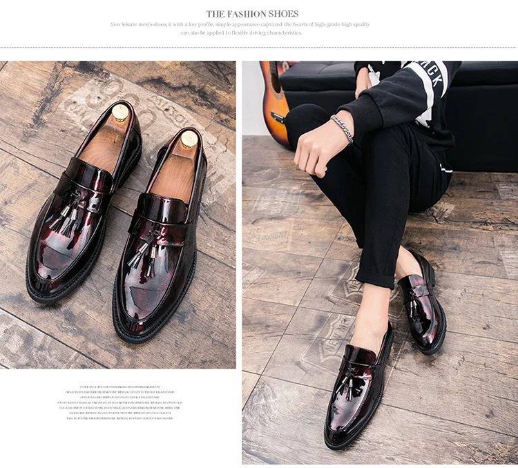 Thick Bottom Mens Dress Shoes Men Bring Brand Wedding Shoes Luxury Italian Casual Office Formal Loafers Boats Leather Shoes Men