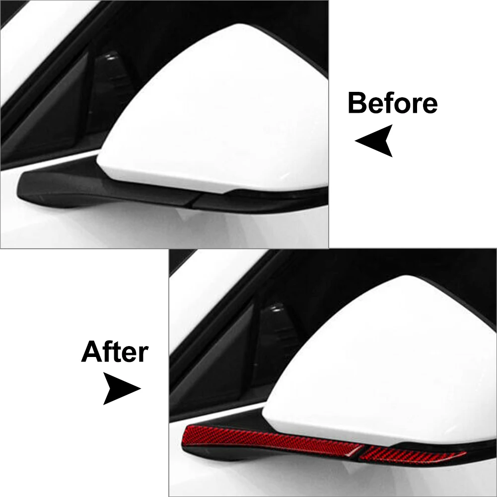 

4PCS Carbon Fiber Car Rearview Mirror Cover Trim Strip For Ford Mustang 2015 2016 2017 2018 2019