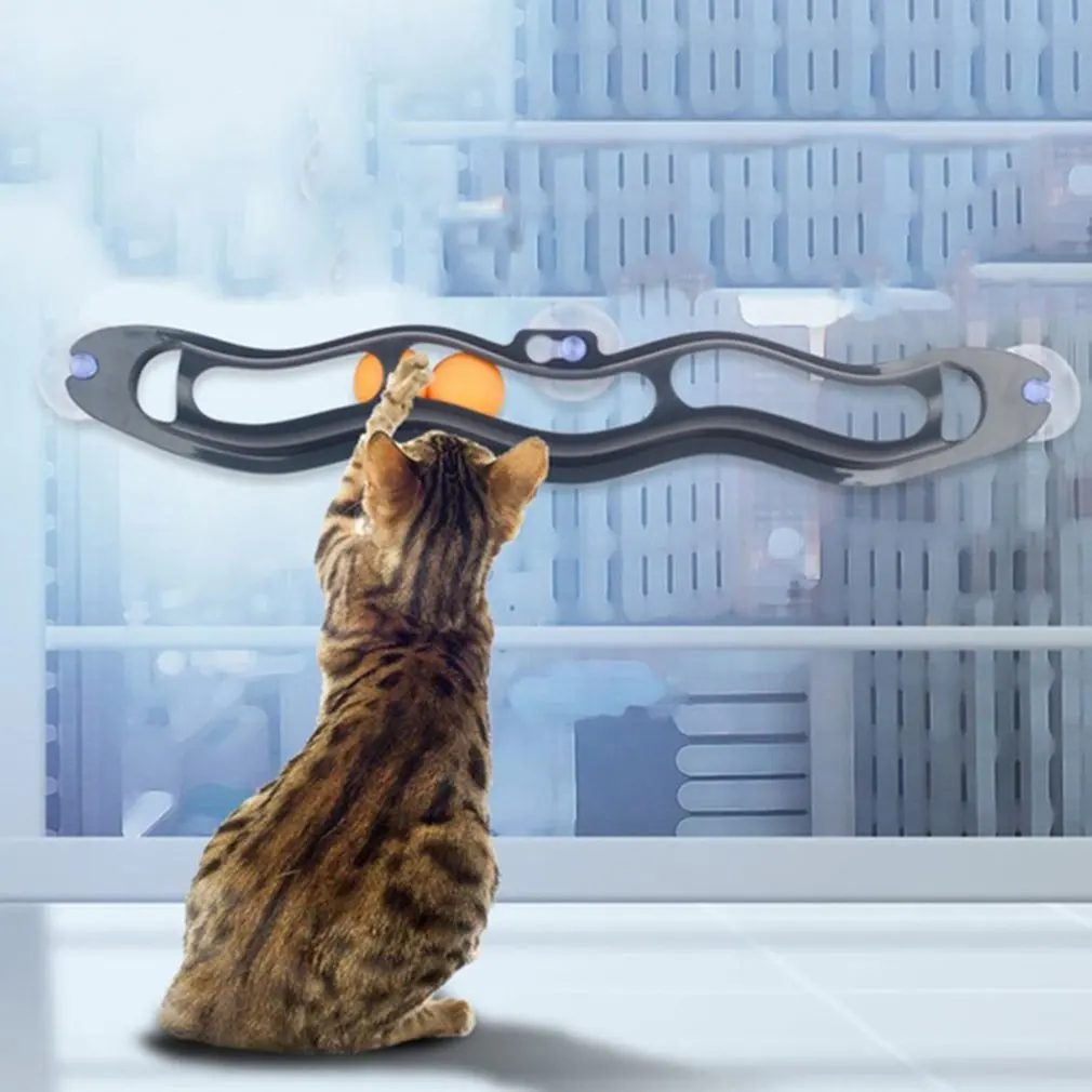 

Hotsale Pet Cat Funny Ball Toy Windows Sucker Cat Toy Play Pipe With Balls Cat Toy Track Play Tunnel Pet Toys Products 1pc