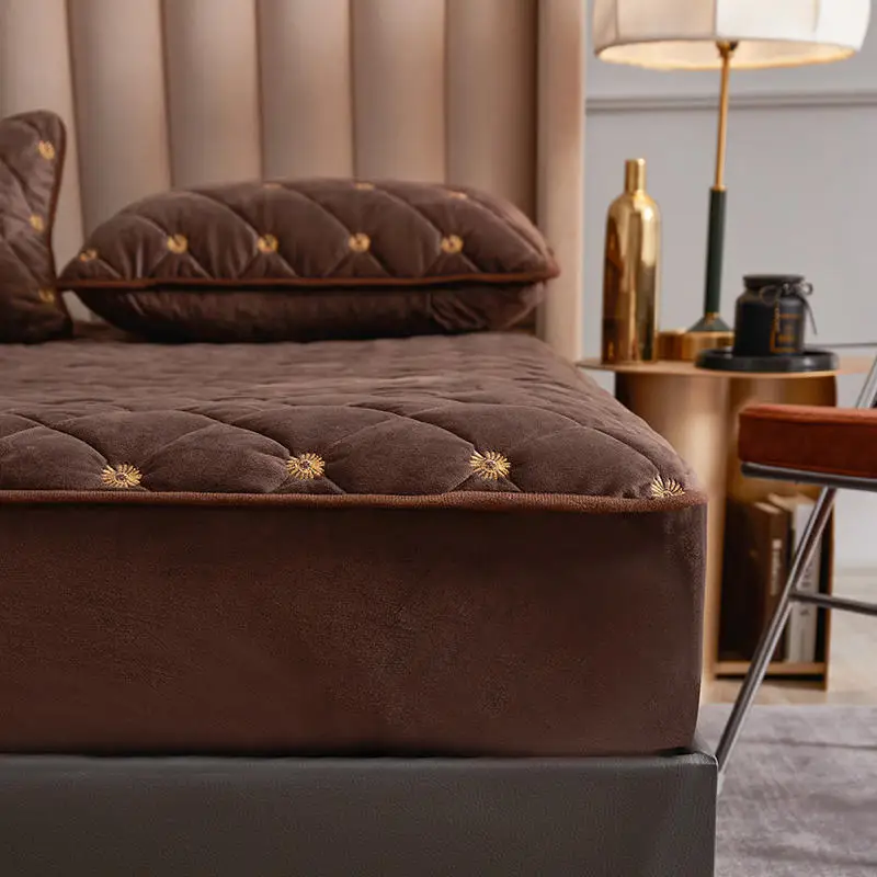 Стильная простыня на резинке для кровати защитный чехол матрас из флиса плотное