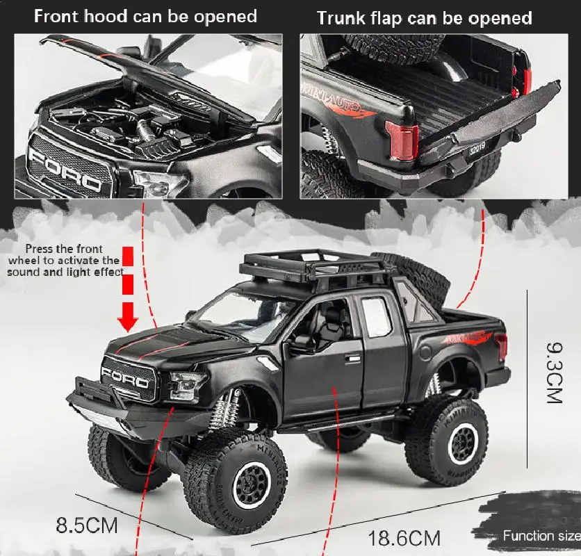 

1:32 New Model Car Alloy Off-road Vehicle Model Modified Bmx Children's Toy Car Simulation Car Model Children's Birthday Gift