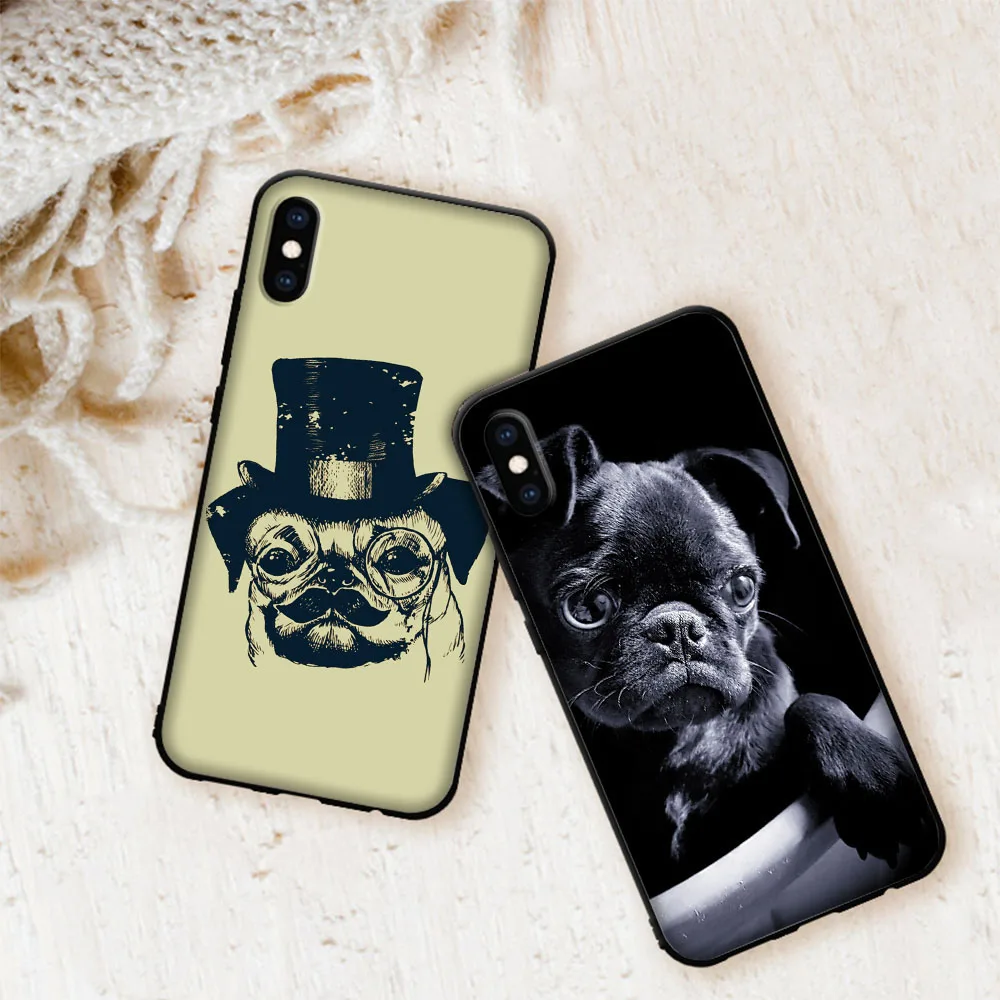 cute cartoon pug soft cover case for iphone 12 11 pro x xs xr max free global shipping