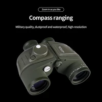 10x50high magnification high definition large magnification compass binoculars waterproof low light night visiontravel telescope