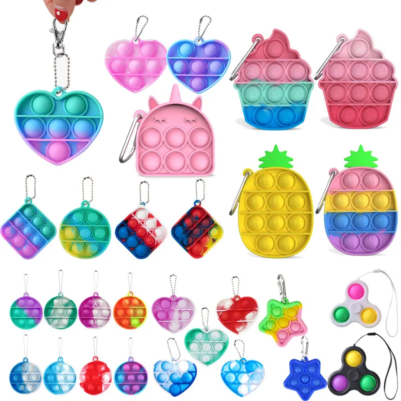 

Min Pineapple Push Bubble Fidget Toys Silicone Keychain Autism Stress Reliever Toy for Children Adult Antistress Toys Droship