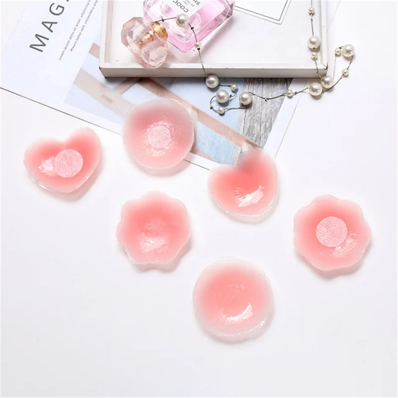 Лепестки груди Многоразовые женские Лифчики с клейким рисунком силиконовые пуш