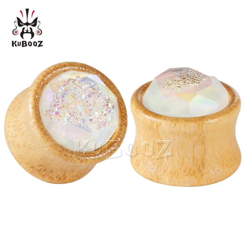 Style 1 Kubooz новые Бамбуковые серьги для пирсинга, украшения для тела, модный подарок для Унисекс 8-25 мм - Окраска металла: Style 1