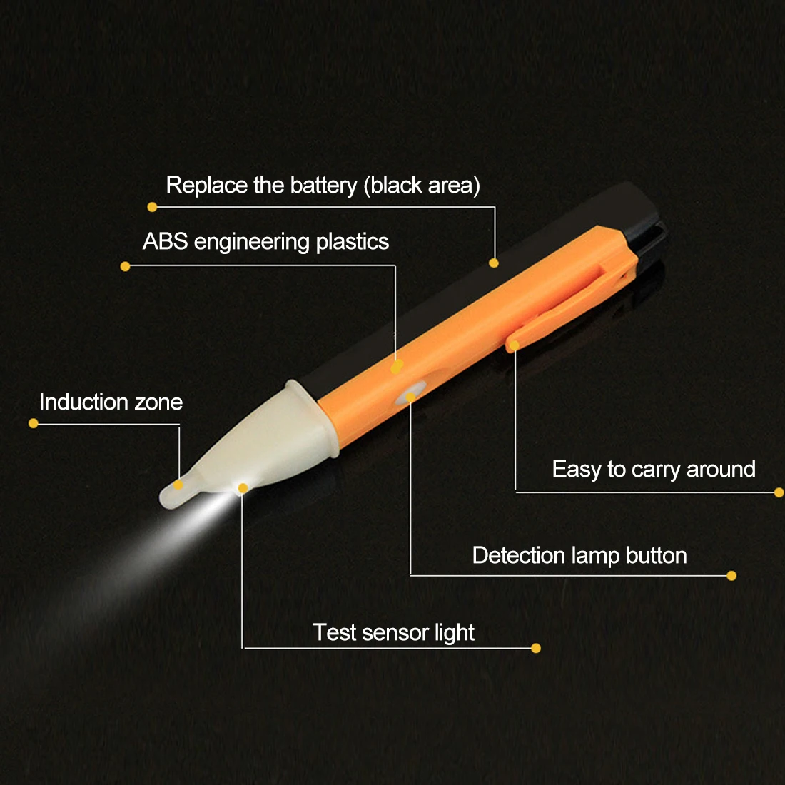 

Electric Indicator 90-1000V Socket Wall AC Power Outlet Voltage Detector Sensor Tester Pen LED Light Electric Sensor Test Pencil