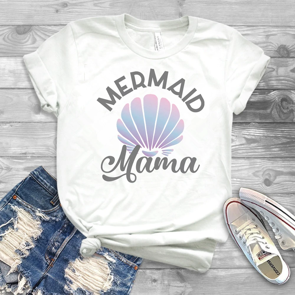 2020 New Mermaid Mama Shirt Funny Mom T-Shirt Life For Women Hipster Tees Workout shirts | Женская одежда