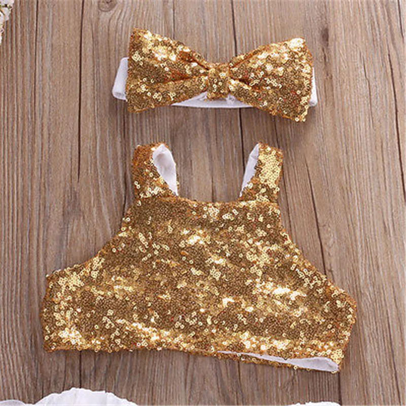 Модный летний комплект из 3 предметов для маленьких девочек однотонный топ без