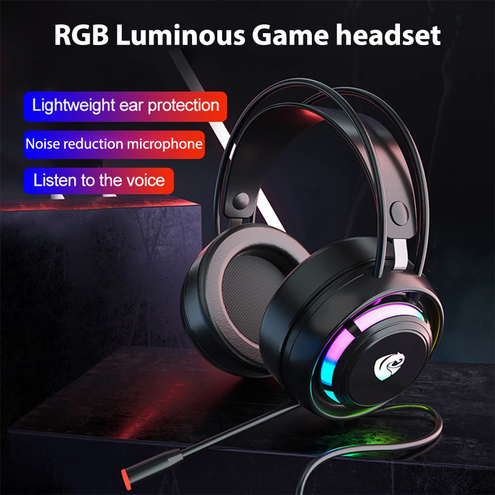 

Новинка 2021, оригинальные Игровые наушники VIRWIR RGB Shine, геймерские проводные наушники 3,5 мм с микрофоном, USB-порт для PS4, компьютера, ноутбука