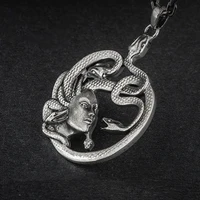 ancient greek mythology snake princess medusa pendant necklace for men women vintage punk jewelry gift
