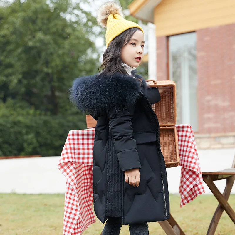 Детский пуховик плотное теплое пальто для девочек цвет белый розовый бежевый