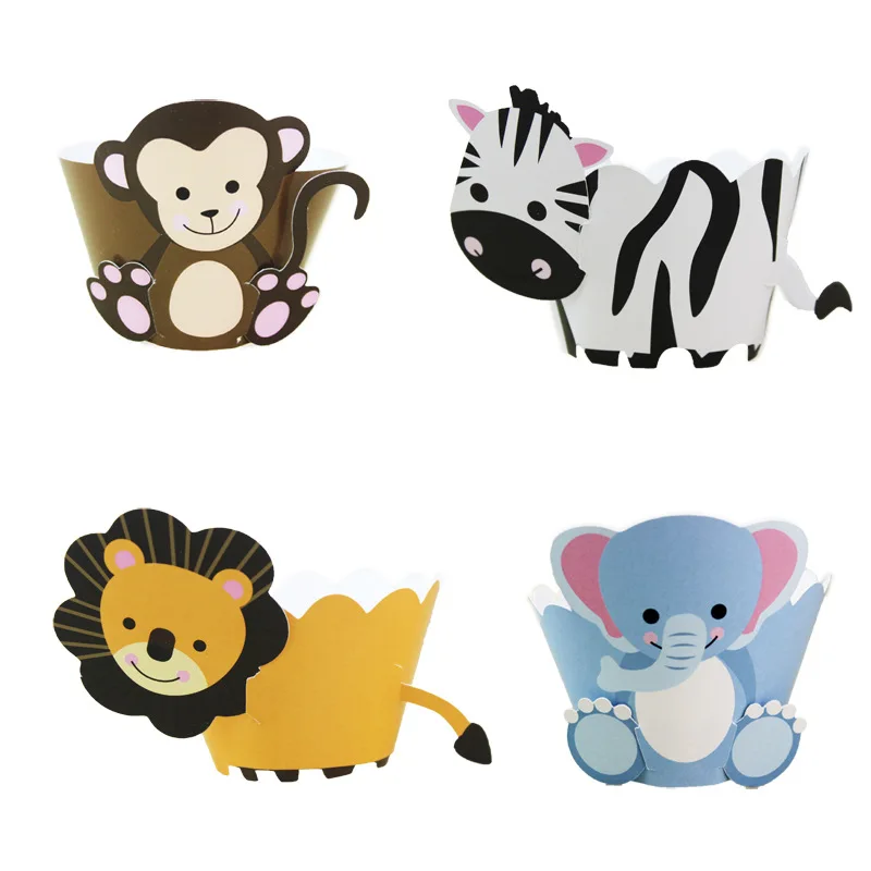 12 шт./лот обертка для капкейков с изображением дракона чашка динозавром бумажная