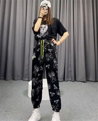 

Hip Hop Sweatpants women Cute Animal Printing Track Cargo Pants Autumn Fashion Casual Harajuku Jogger Trousers Streetwear
