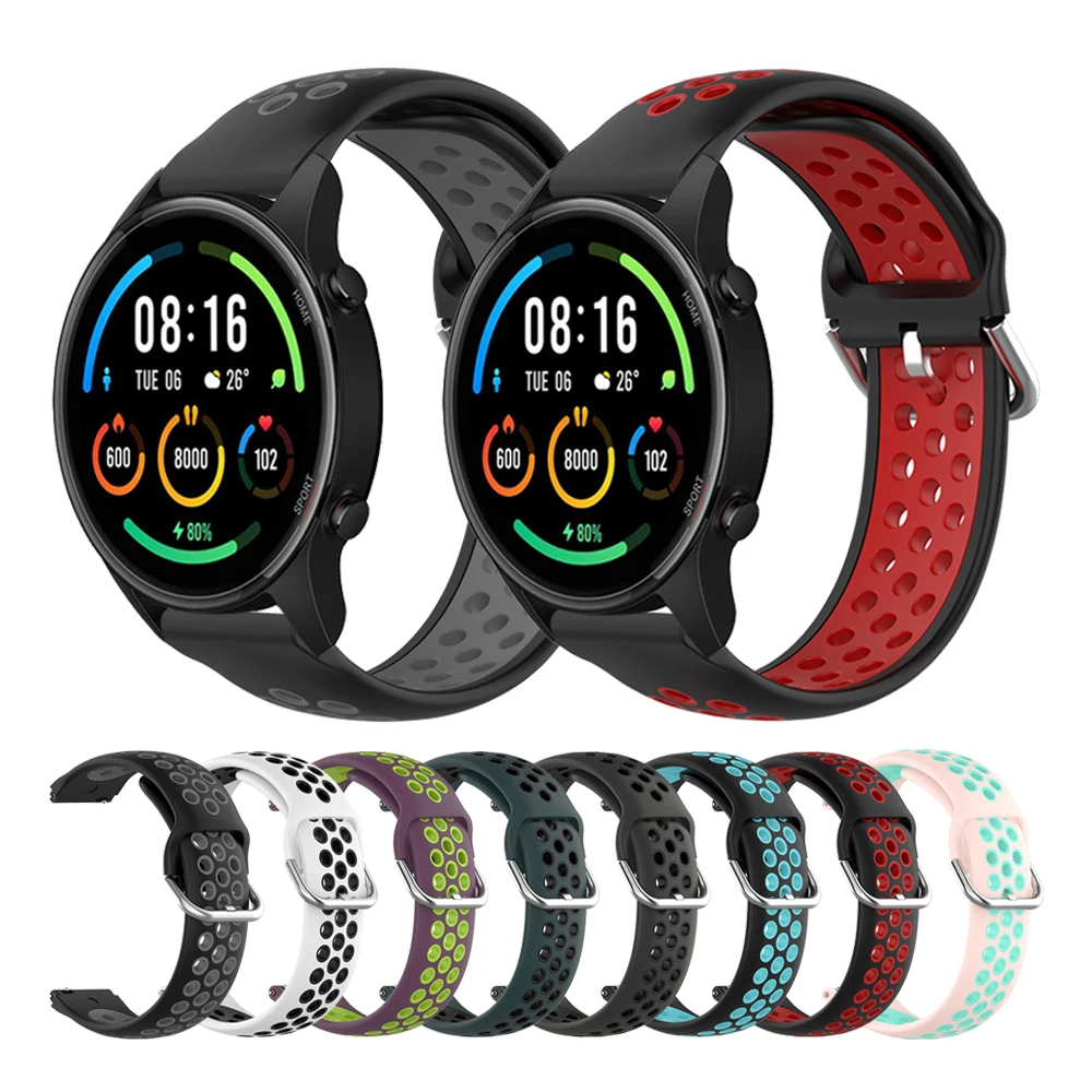

22mm Sport Silicone Breathable Strap For Xiaomi Mi Watch Color Sports edition Bracelet for Mi Watch Color Replacement Watchbands