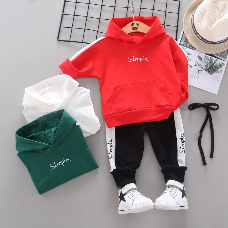 

Clothing suit boys girls letter printing fashion sports hooded sweater jacket + pants 1-4 years old Beibei Quality child clothes