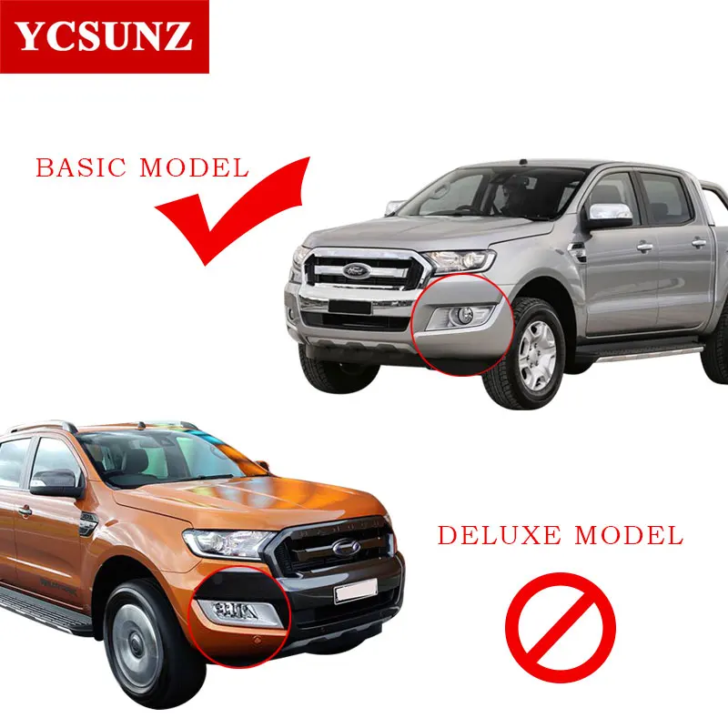 ABS черные Противотуманные фары Крышка для Ford Ranger Wildtrak 2016 2017 2018 T7|lights and accessories|light box