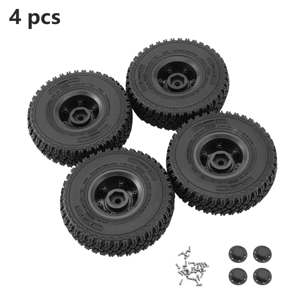

4 шт. металлический 1,55 Beadlock Обода и резиновые колеса шины 90*24 мм AX-1020BK для RC автомобиль гусеничные D90 TF2 RC автомобиль Запчасти аксессуары