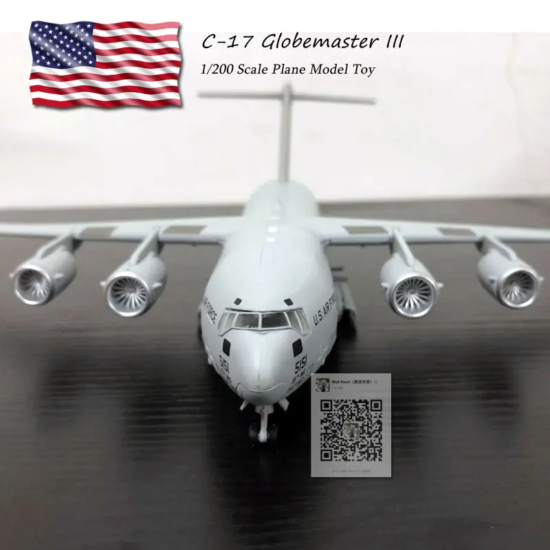 WLTK 1/200 весы C-17 Globemaster III Strategic и Tactical Airlifter литой под давлением металлический армейский самолет модель игрушка для коллекции