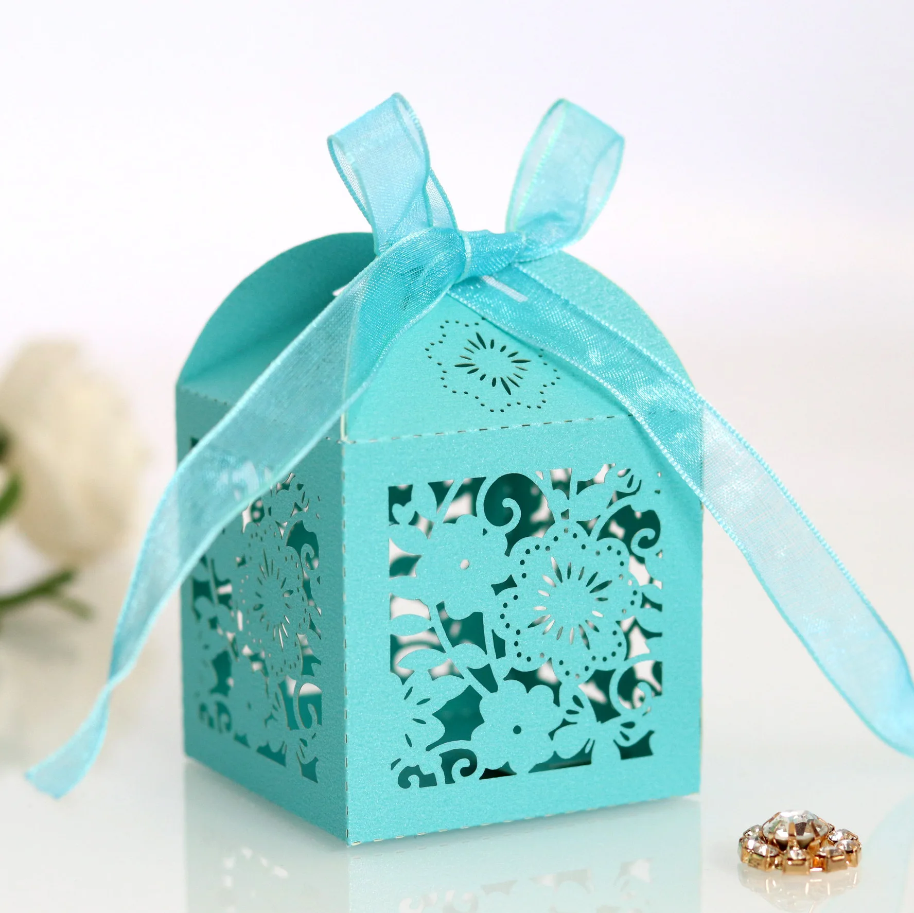 Бумажная упаковка для свадебной вечеринки коробки конфет цветок торт полый