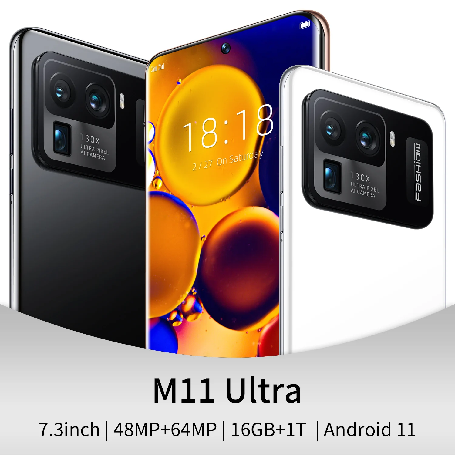 Tel&eacute;fono Inteligente M11 versi&oacute;n Global, Smartphone con pantalla completa de 7,3 pulgadas, bater&iacute;a de 6800mAh, 16GB + 1T, Android, compatible con Google, Wifi-0