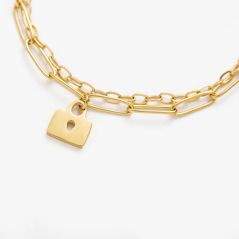 Wild &amp Free нержавеющая сталь золотые слоистые кубинской крест браслет из бисера с