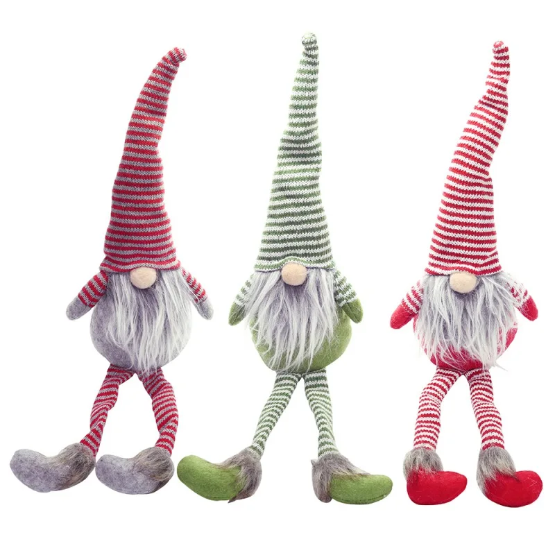 Рождество шведский Санта Клаус Tomte Gnome плюшевые куклы длинные ноги ручной работы коллекционные куклы рождественские украшения для дома
