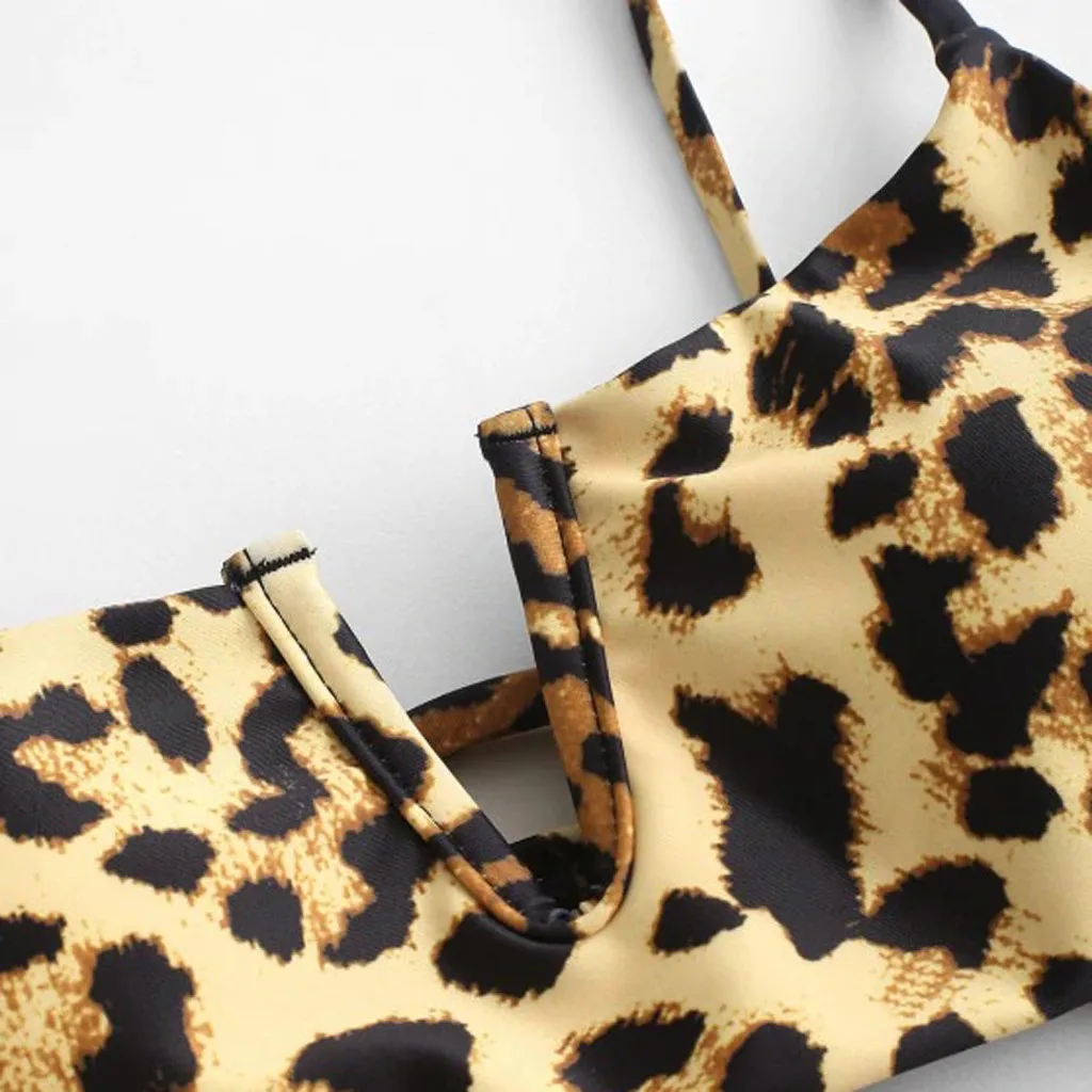 Женский купальный костюм с леопардовым принтом пикантное бикини со змеиным