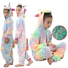Пижама-Кигуруми для девочек-подростков, пижама с единорогом, Пижама-комбинезон, детская пижама в виде единорога, пижама с капюшоном