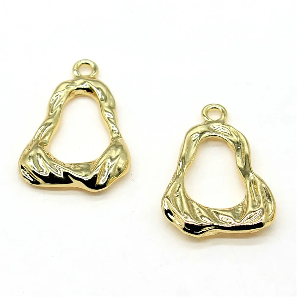 

WYSIWYG 2pcs High Quality KC Gold Tone 19x29mm Geometric Charms Pendant For Jewelry Making DIY For Earring Making