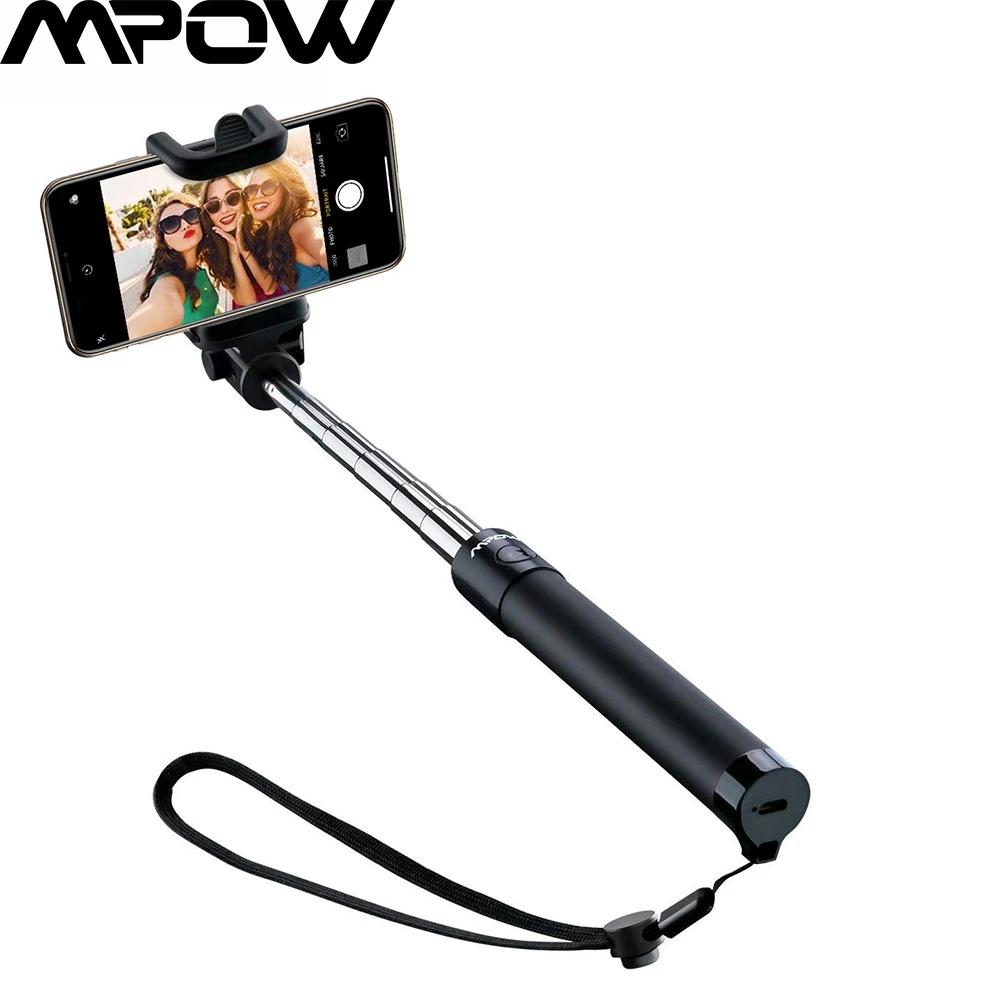 Mpow Bluetooth селфи-палка Выдвижная u-образная селфи-портретная монопод со встроенным