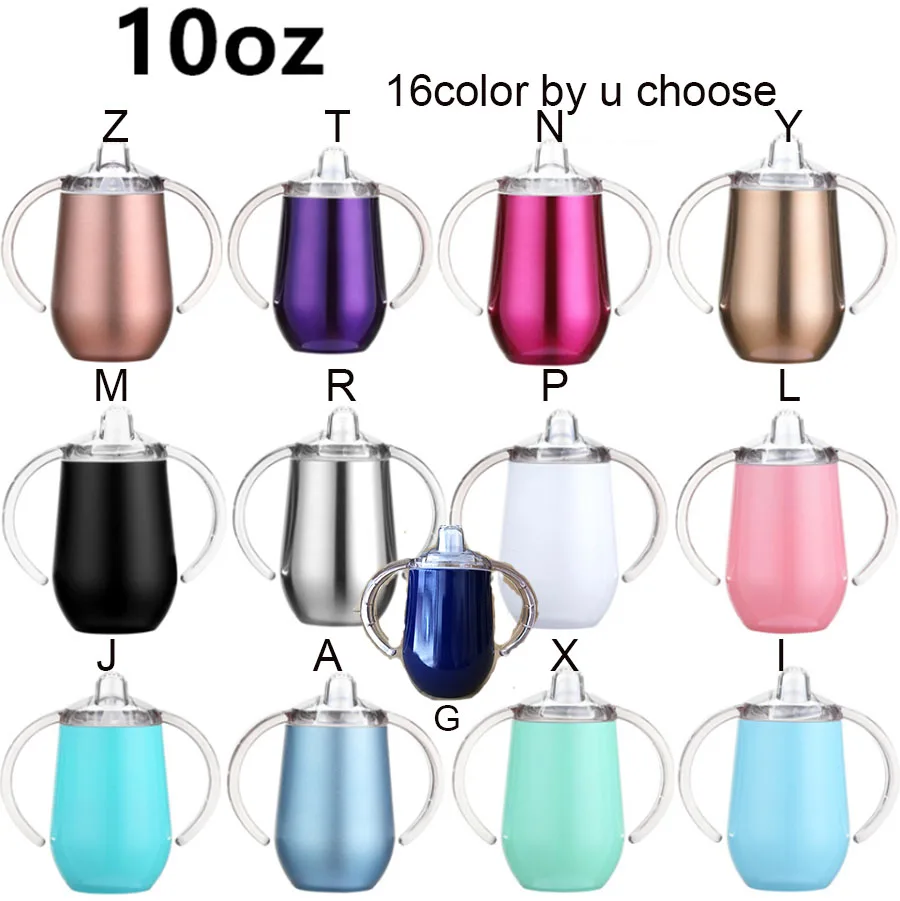 10oz Sippy Baby Kid Cup Milk Bottle Spill Proof Tumbler Wine Tumbler Double Wall Vacuum Insulated Stainless Steel Thermos Bottle