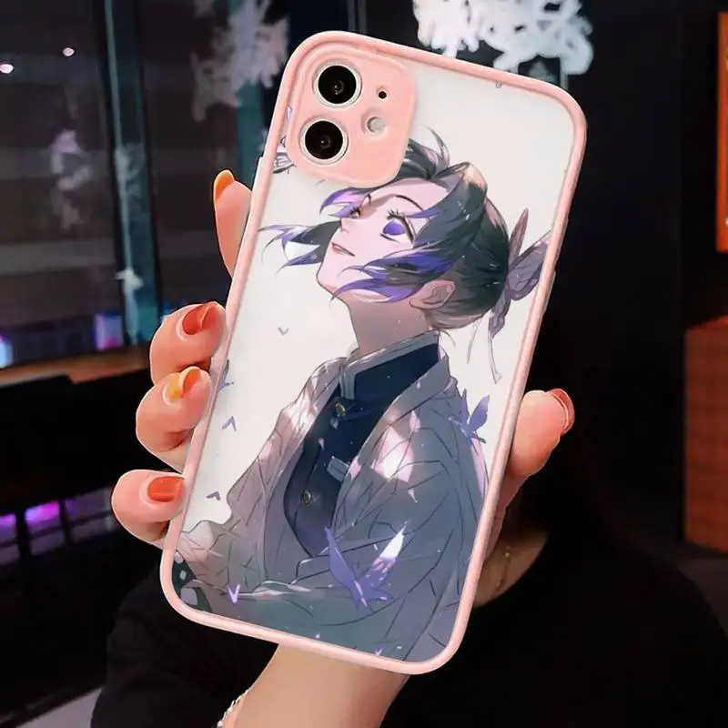 

Kochou Shinobu Demon Slayer anime Phone Case matte transparent For iphone 7 8 11 12 plus mini x xs xr pro max cover