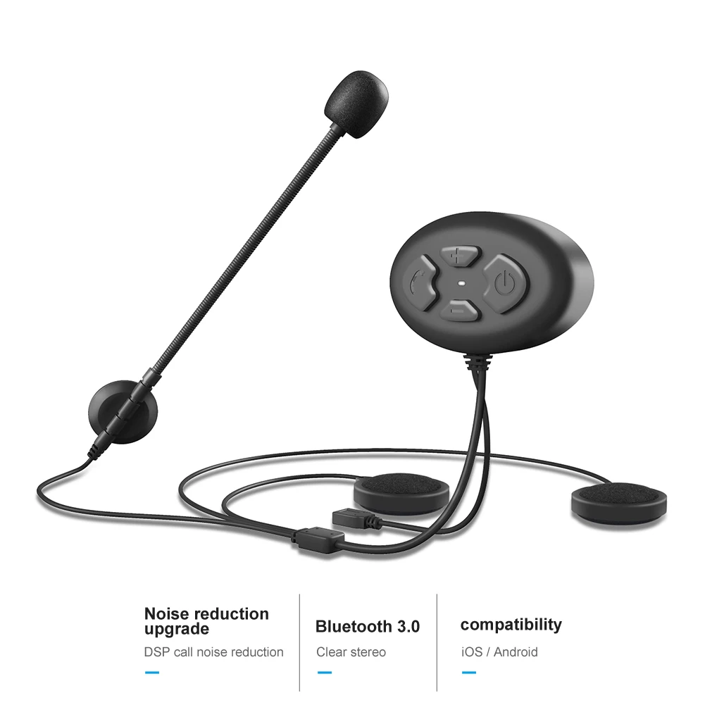 Перезаряжаемый Bluetooth-совместимый мотоциклетный шлем гарнитура портативные