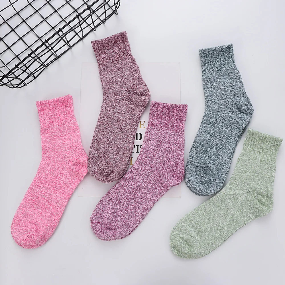 1 пара новых модных женских шерстяных носков полосатые носки из толстого хлопка