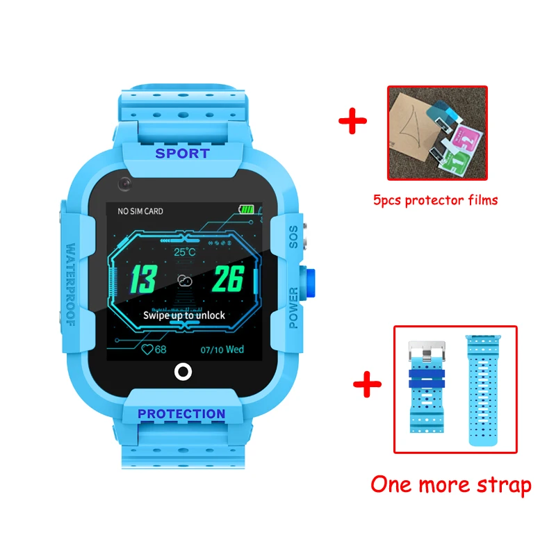 Водонепроницаемые Смарт часы IP67 с дистанционной камерой 4G GPS Wi Fi детские наручные