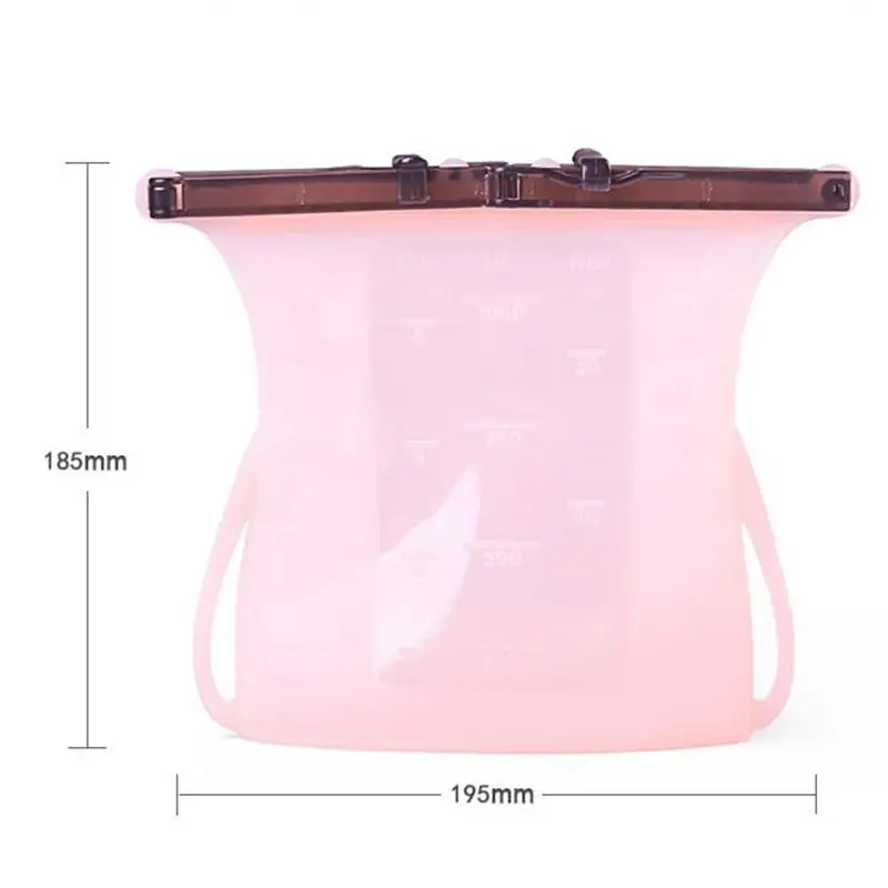 

100pcs 1000ml Silicone Food Storage Bag Fruits Meat Vegetables New Design Reusable Silicon Bags BPA Free for Home And Travel