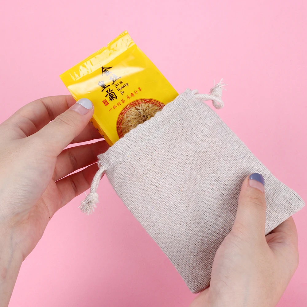 Новый простой органайзер для конфет ручной работы из хлопка сумка на шнурке