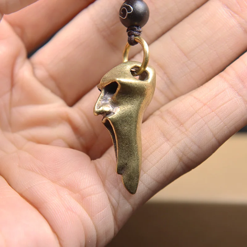Брелок для ключей в стиле панк ретро латунь мужской череп смерти креативный