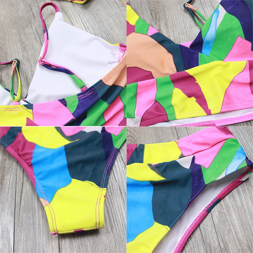 

High Waisted Bikini Push Up Swimsuiit Women Sexy Swimwear Summer Bandage Bikini Set 2021 Plaid Swimming Suit for Woman Swim Suit