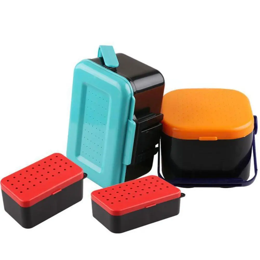 S/M Size 1/2 Compartments Fishing Baits Earthworm Worm Bait Lure Box Redworm Case Storage Tackle A8O9 | Спорт и развлечения
