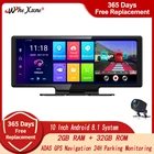 Автомобильный видеорегистратор, автомобильная камера 10 дюймов, 4G, Android 8,1, с двумя объективами, GPS Навигатором, камерой заднего вида