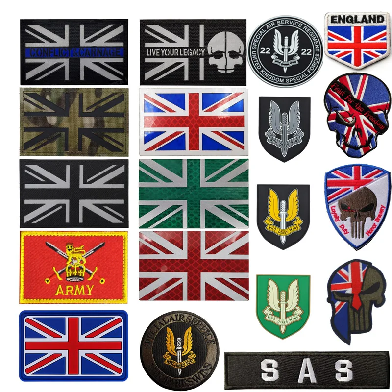 Вышивка SAS британский значок в стиле секретной службы флаг Светоотражающая