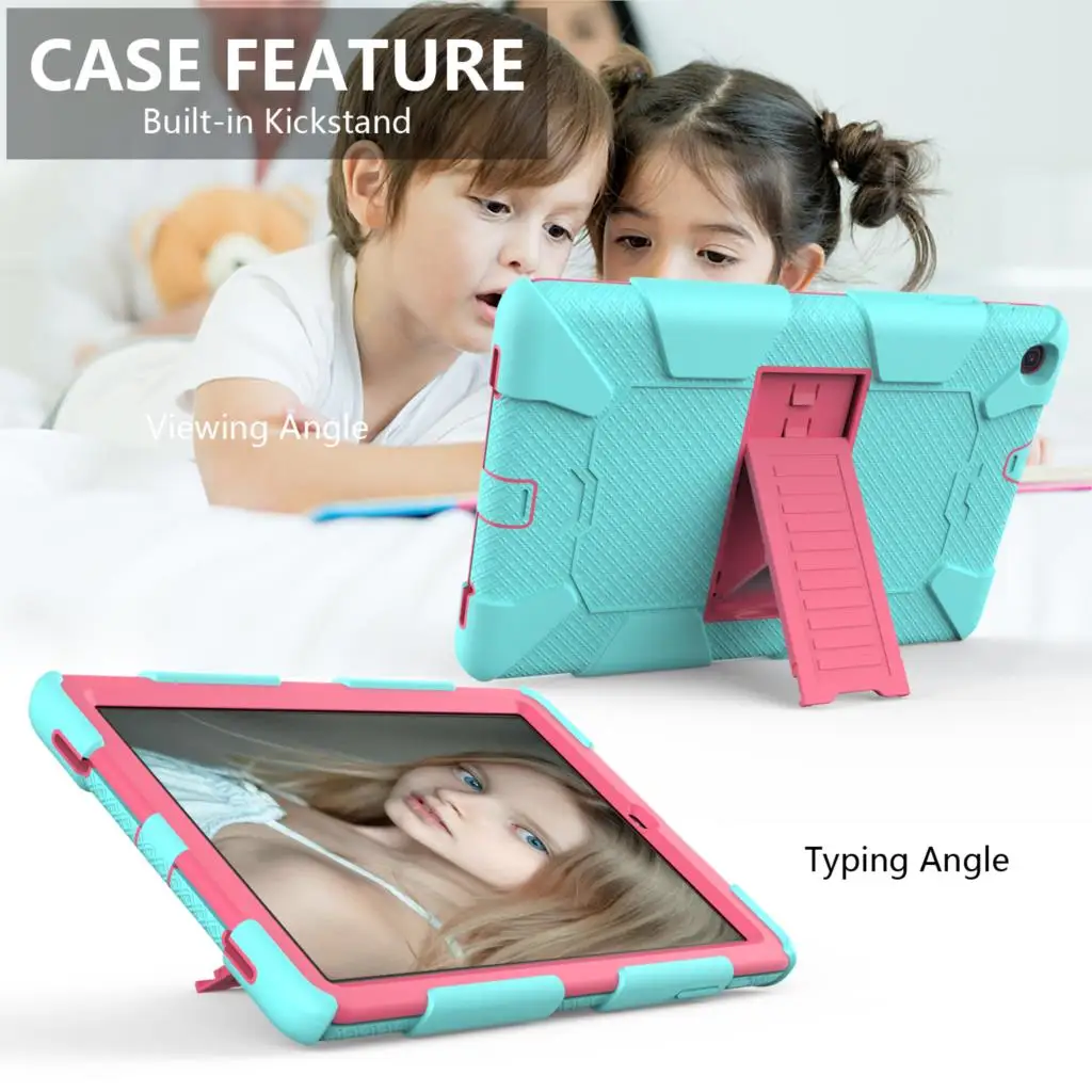 

Silicone + Pc Hard Back Stand Case Cover For Samsung Galaxy Tab A 10.1 2019 T510 T515 SM-T510 SM-T515 Shockproof Tablet Case