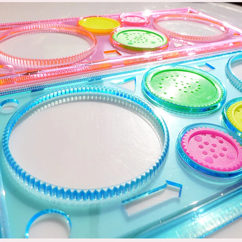 

Magical Geometric Graphics Spirograph Ruler Variety Multifunctional Drawing Template Elementary School Stationery Children