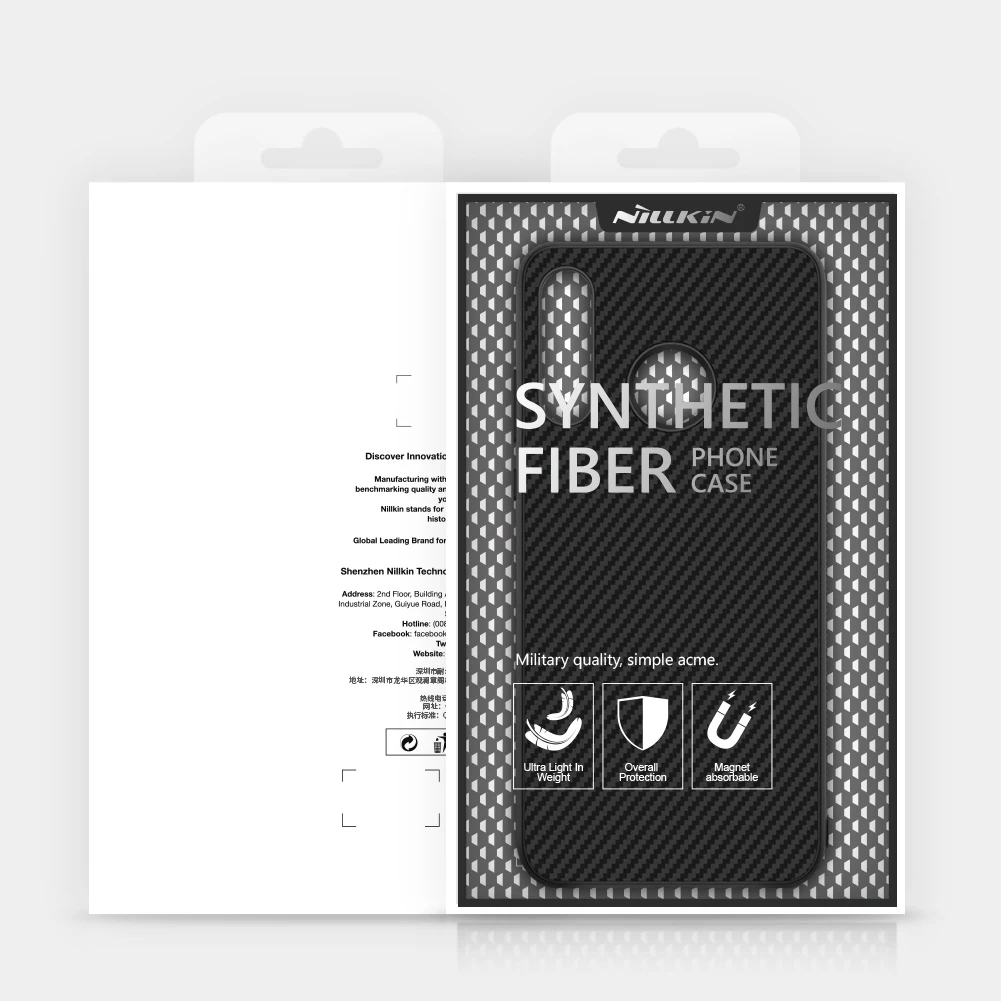 Huawei P30 Lite облегченная Чехол Nillkin Synthetic fiber углеродного волокна PP щит задняя крышка для huawei Nova 4e Магнитная ультра тонкий
