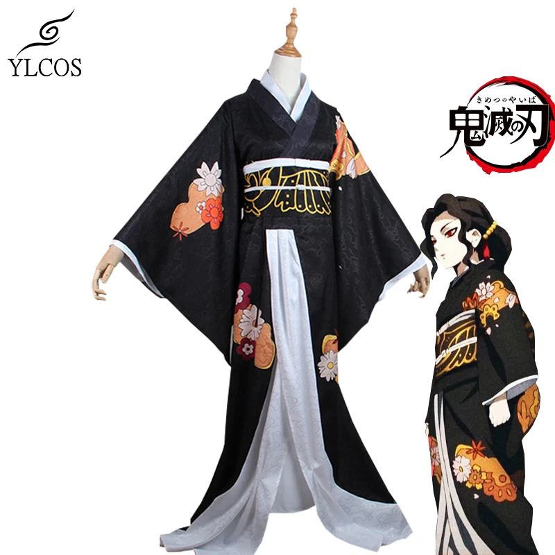 

Anime Demon Slayer Kibutsuji Muzan Kimono Costume Cosplay Halloween Party Suit For Women Girls Unisex