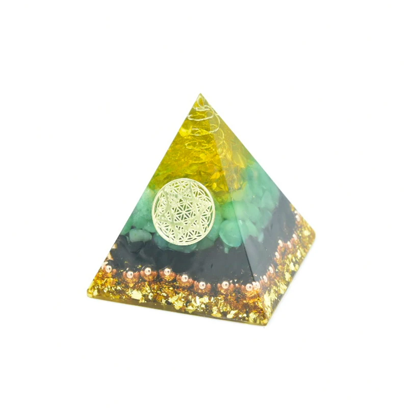 

Aura Pyramid Orgonite Energy Crystals Original Home Office Decor Resin Reiki Gift Aventurine Tourmaline Energy Generator