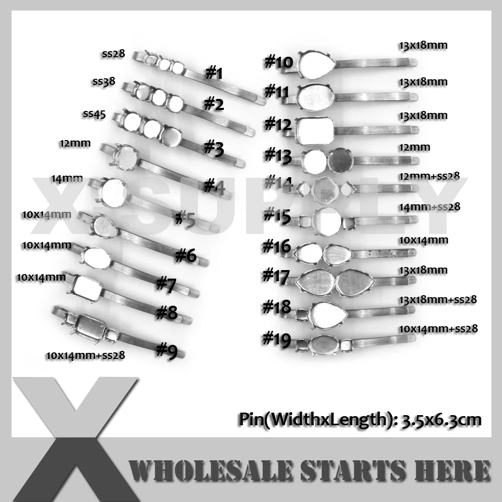 

Metal Empty Hair Clip Pin Settings For DIY Jewelry Decorations,Crystal Chaton,Rhinestone,Glass Stones