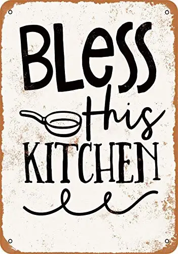 

Patisaner Tin Sign - Bless This Kitchen - Rusty Look 8x12 inches 20x30cm